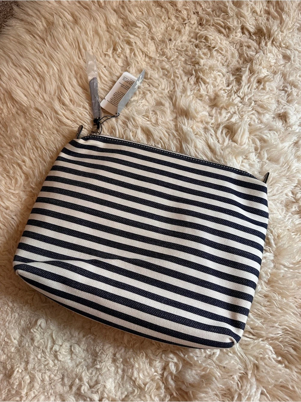 NWT Anthropologie Splendid Navy and White Striped Canvas clutch and wristlet